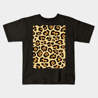 1980s safari animal yellow brown cheetah leopard print Kids T-Shirt